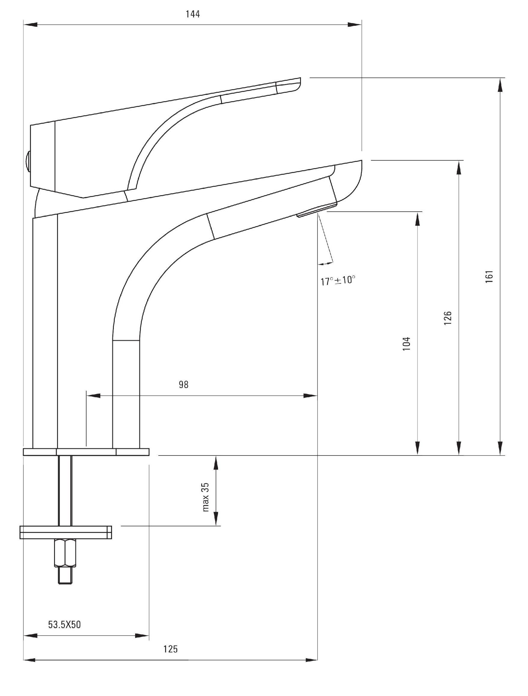 BATERIA UMYWALKOWA STOJĄCA NISKA NERO KOLOR CZARNY Marka inna
