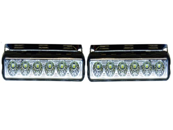 RSLED 2 x Lampa 6 LED 16 cm 12/24v - Дневные ходовые огни ДРЛ сильные 12В 24В КПЛ 2шт