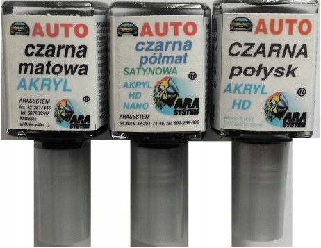 

Lakier Zaprawka Czarny Mat Półmat Połysk Ara 10 ML