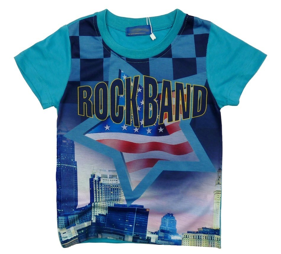 BLÚZKA T-shirt ROCK BAND 8 cca 122 cm BLUE