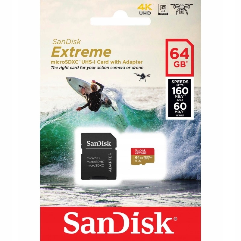 

Sandisk Micro Sdxc 64GB Extreme 160MB/s A2 U3 V30