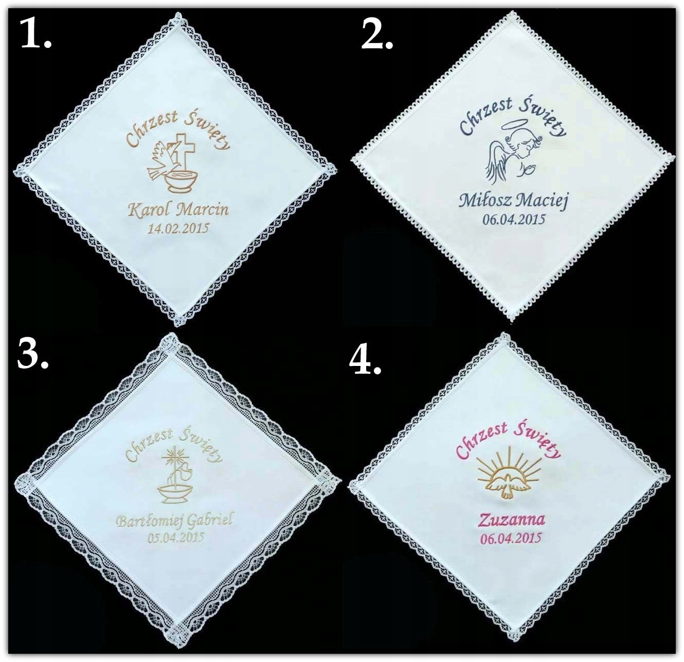 BIAŁA SZATKA z HAFTEM chrztu CHRZEST dziewczynki Kolor biały