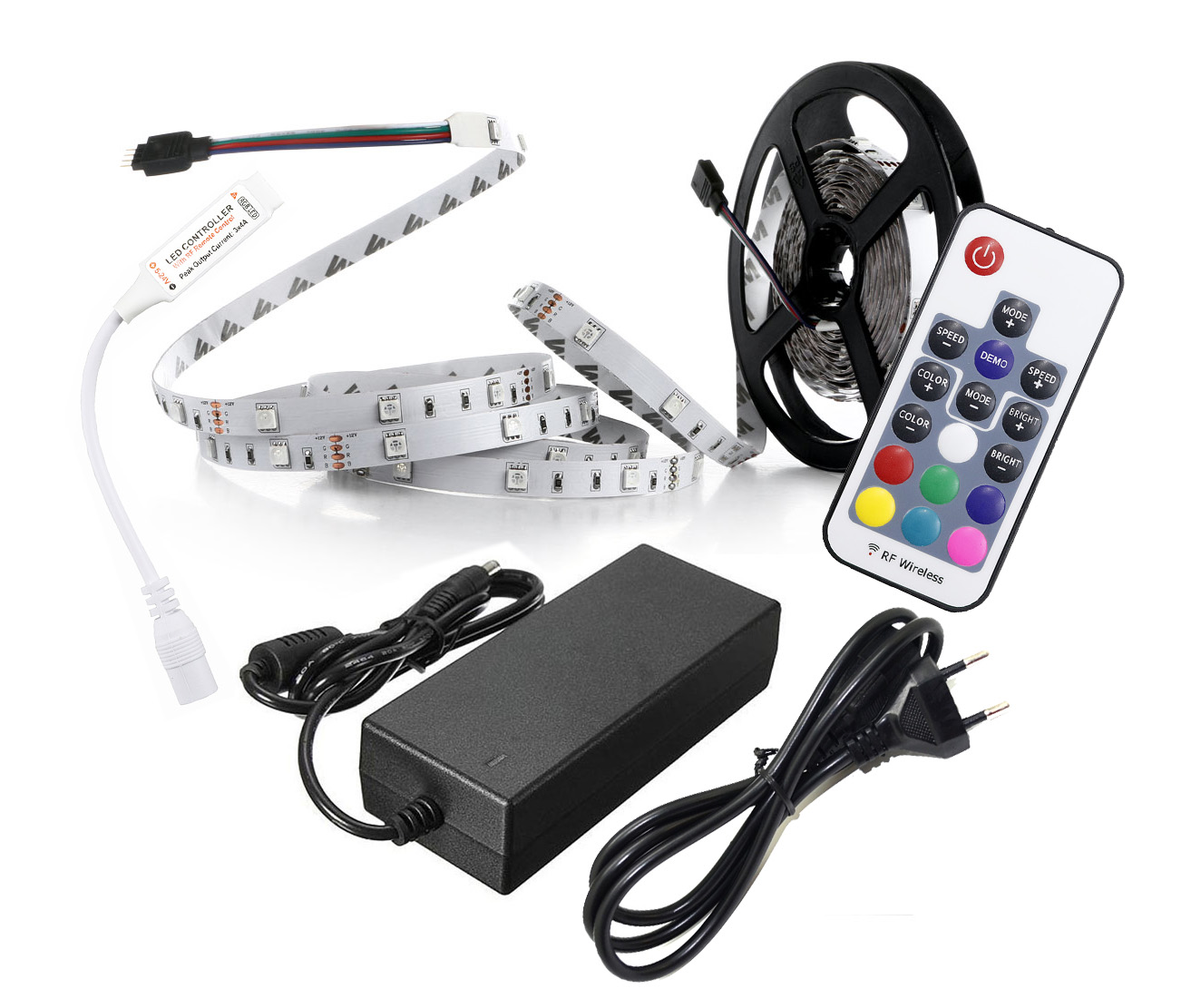 

Taśma Led Zestaw 150RGB 5050 5m pilot RF17 +zasil