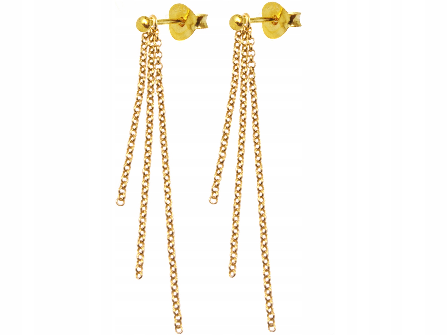 

Versil kolczyki kulki 2mm łańcuszki złocone srebro