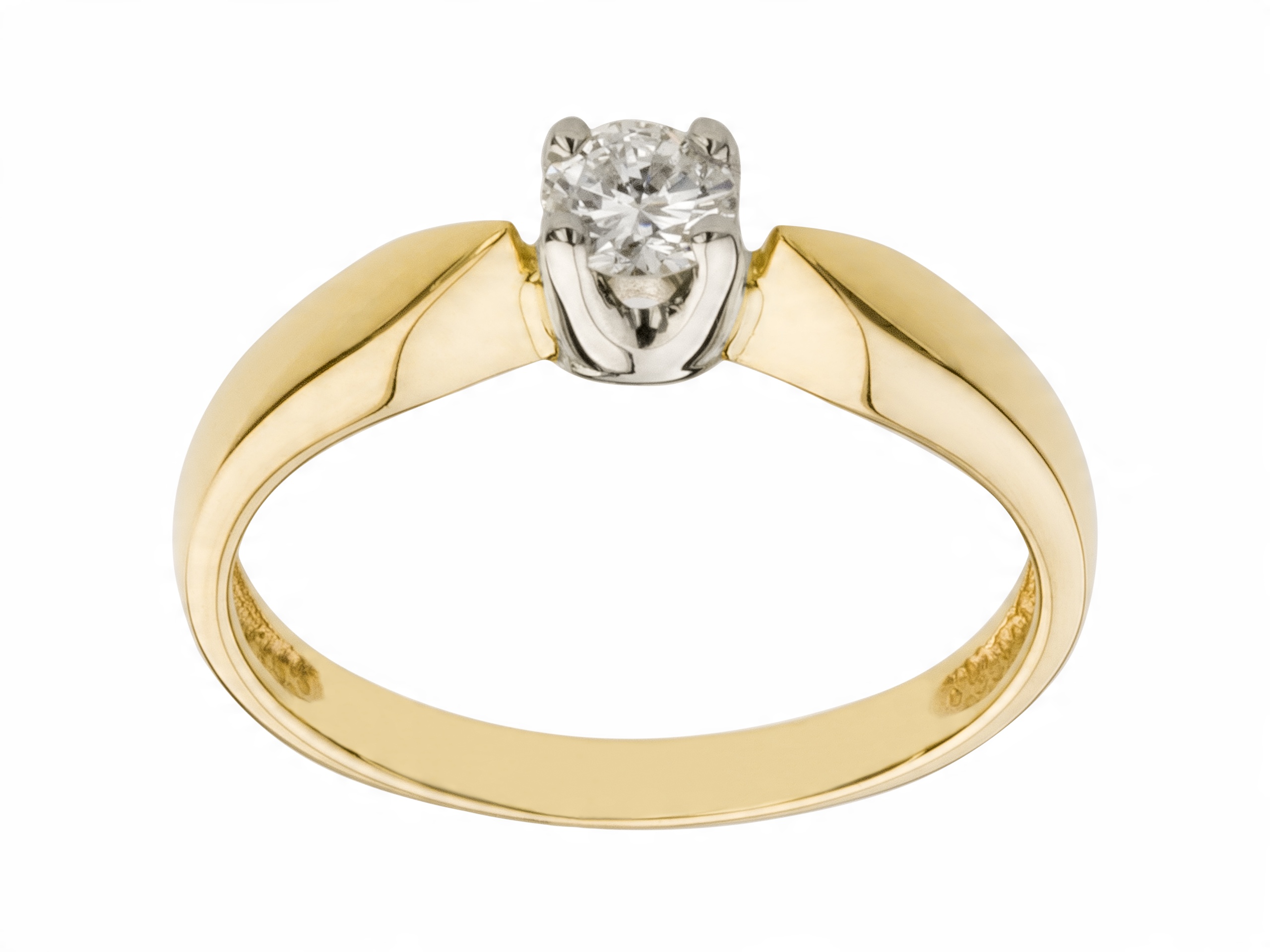 

Klasyczny Złoty Pierścionek z Brylantem 0.18ct