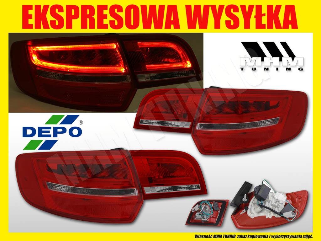 LAMPA TYL DIODOWE LED LIFT AUDI A3 8P0 SPORTBACK Producent części Depo