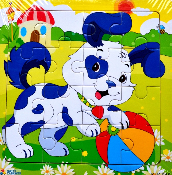 

Edukacyjne Puzzle Drewniane 16 elementów Piesek