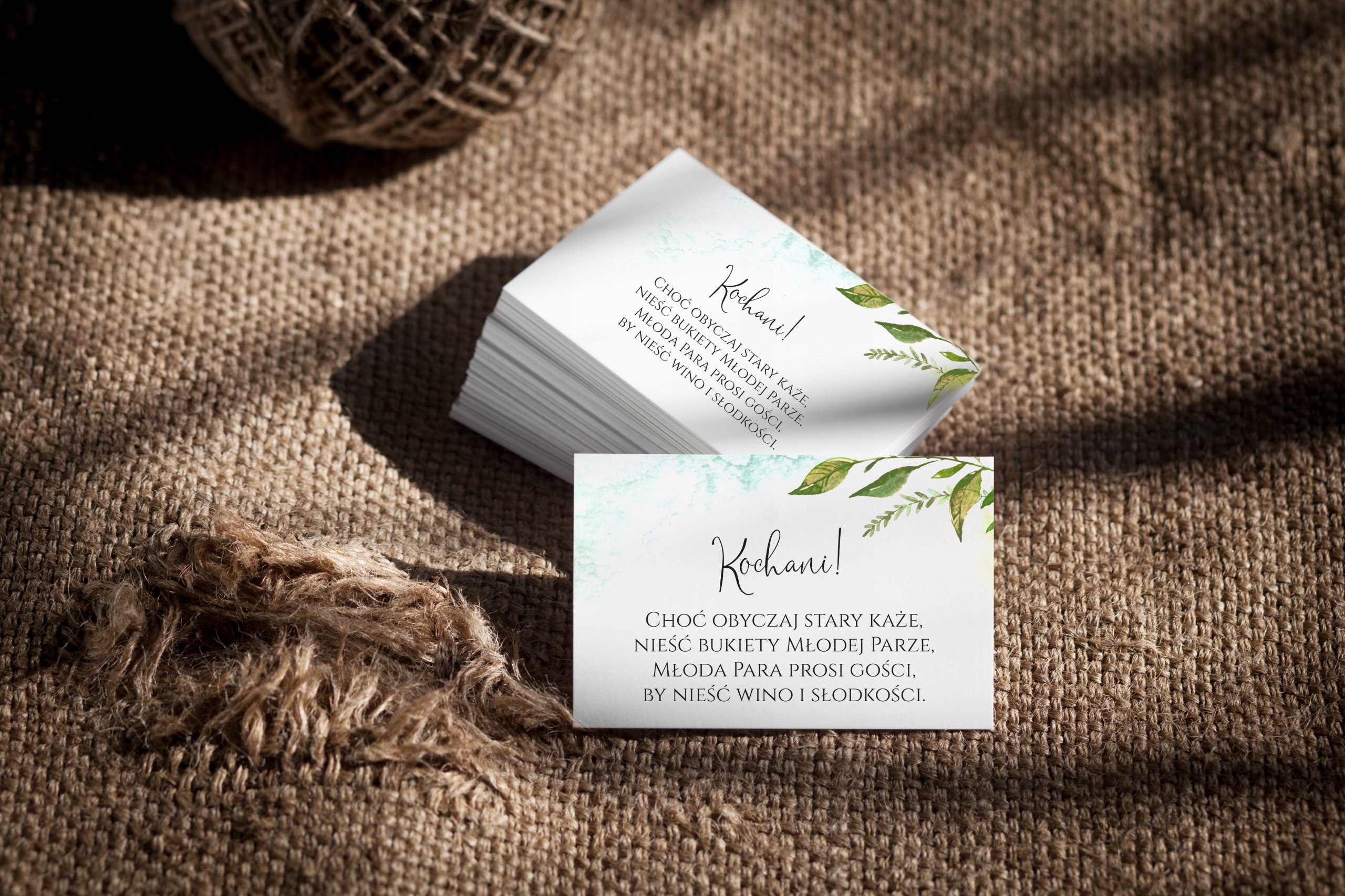 Bilecik do zaproszeń wierszyk botaniczne B5 Wykończenie papieru matowe