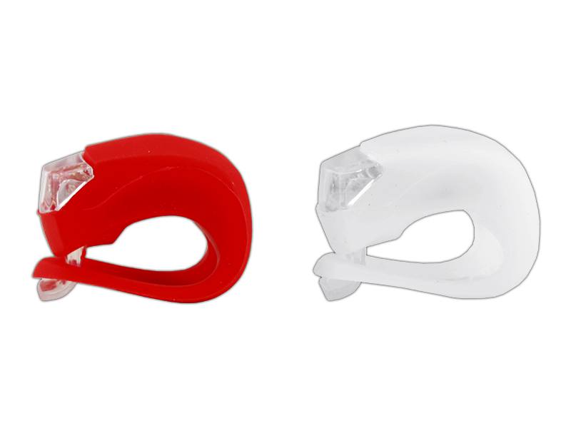 LAMPKA ROWEROWA PRZÓD TYŁ SILIKONOWA biała czer 2 Marka Sil