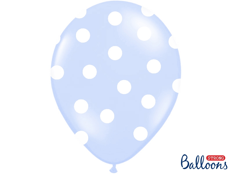 

balon 30cm niebieski w kropki baby boy wesele ślub