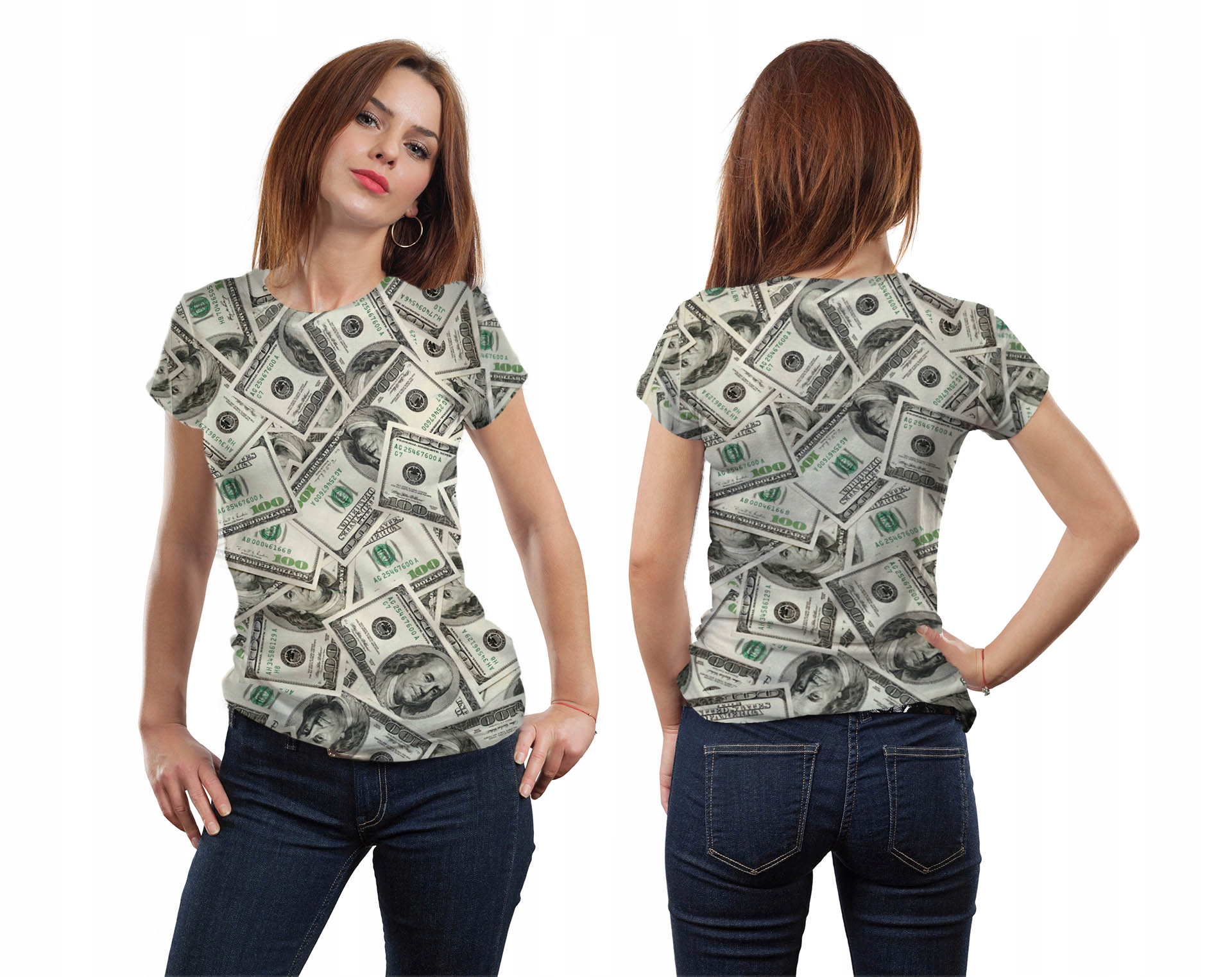 

Koszulka 3D Fullprint T-shirt Dolary M Trwała Pl