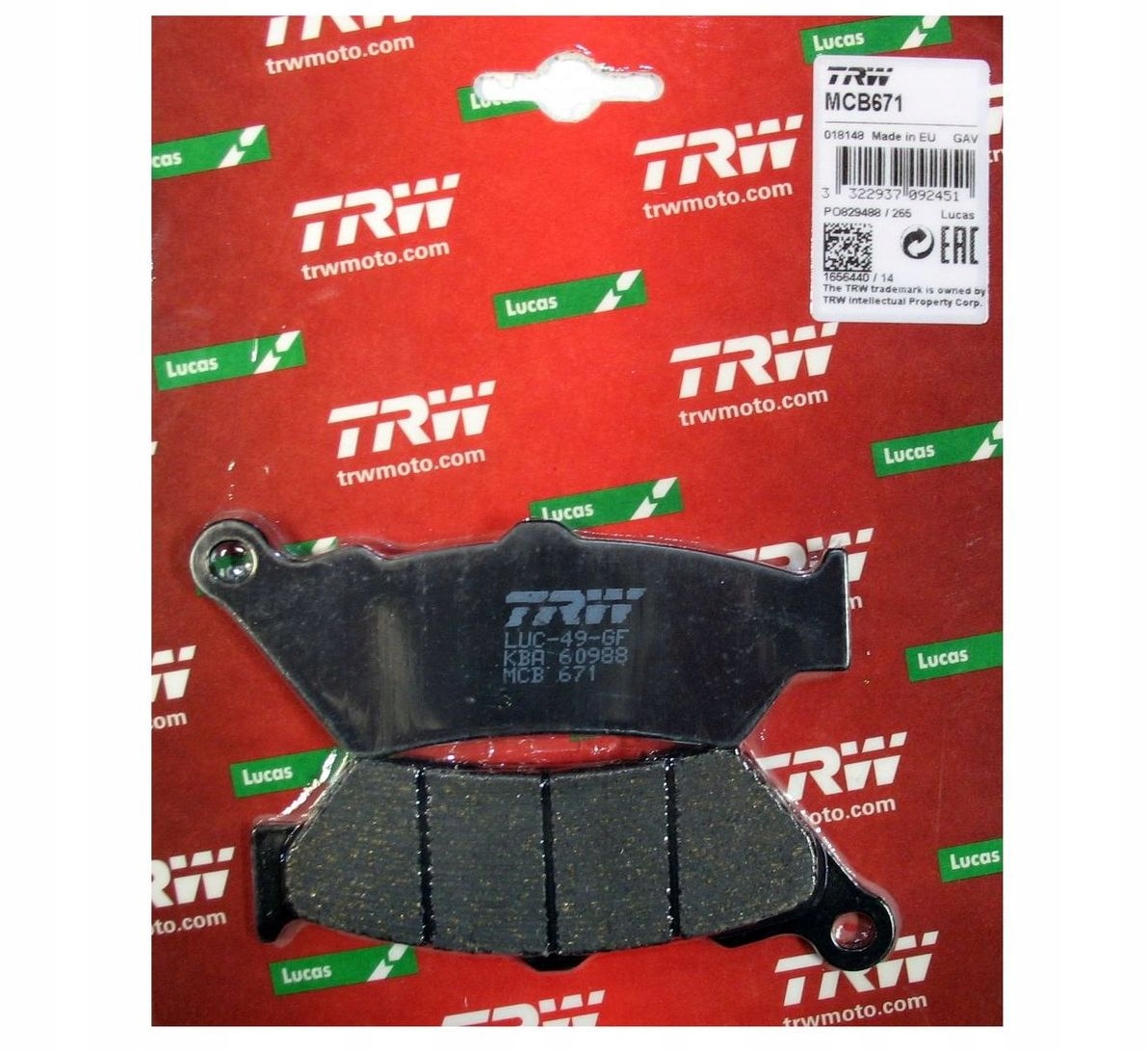 Тормозные колодки TRW LUCAS MCB671 BMW F 650 GS