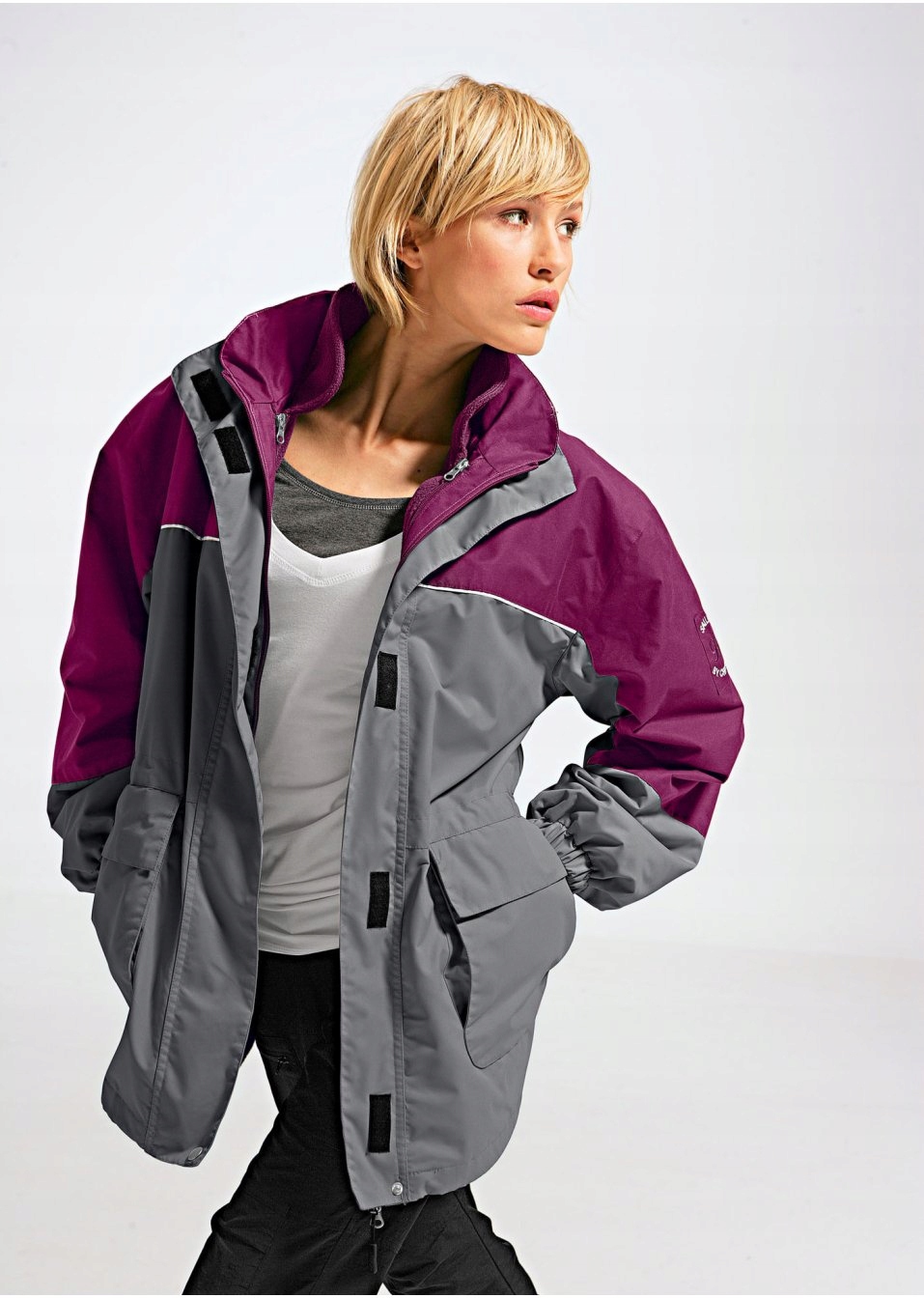 KUM0033 BONPRIX BPC kurtka 3w1 40/L czerwona Kolor czerwony