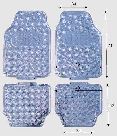 RÓŻOWE GUMOWE ALU ALU UNIWERSALNE DYWANIKI SAMOCHODOWE DO AUTA KOMPLET Producent SA