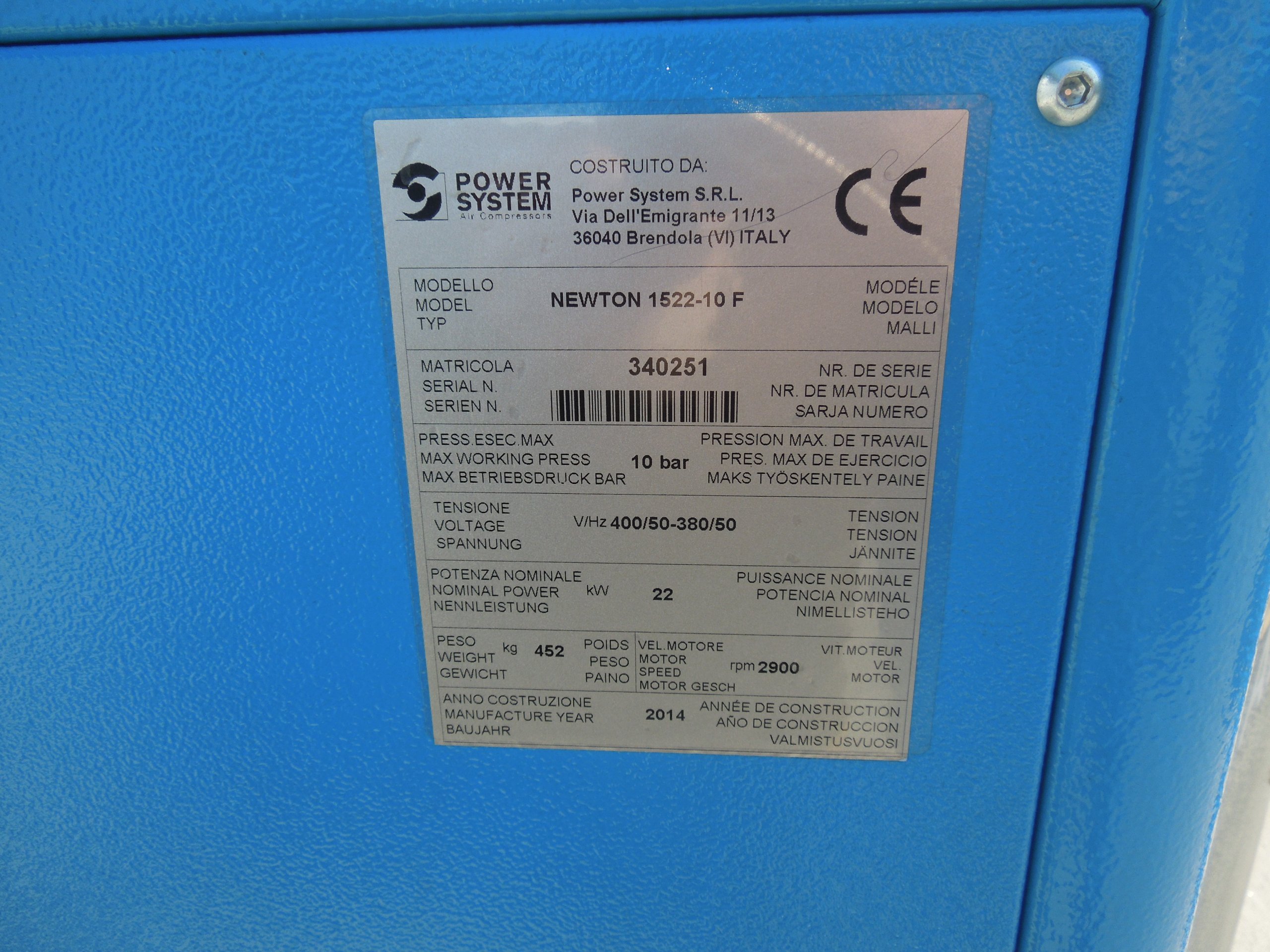 KOMPRESOR ŚRUBOWY POWER SYSTEM 22kw 2014r!!!!! Marka inna