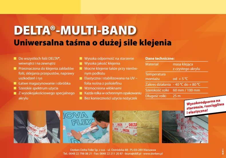 TAŚMA DORKEN MULTIBAND DO KLEJENIA REPERACJI FOLII Marka Dorken
