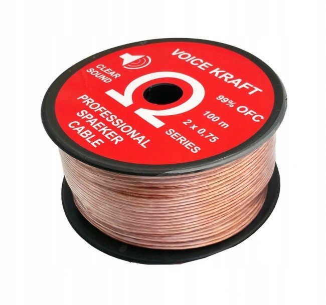 

Kabel głośnikowy Voice Kraft 2 x 0,75mm Miedż Ofc