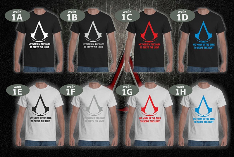 KOSZULKA T-SHIRT ASSASSIN'S CREED ASASYN TEKST L Marka inna