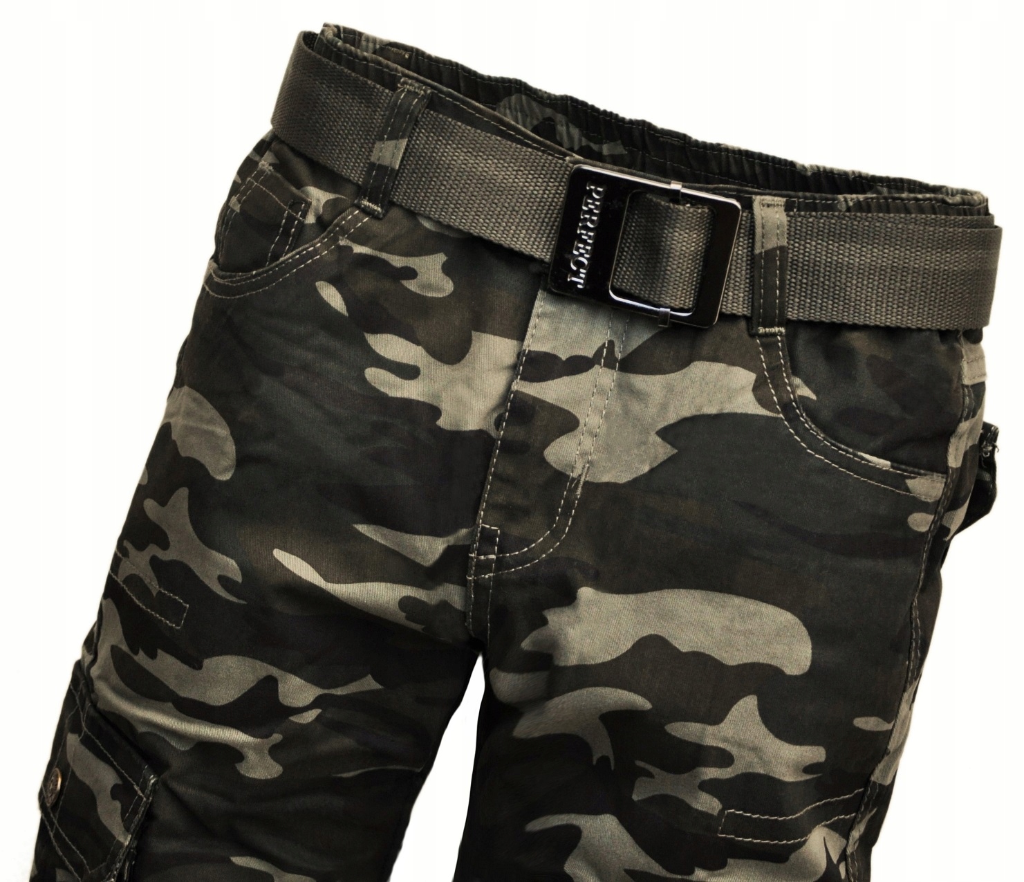 PERFECT Spodnie Bojówki MORO na podszewce r 146 Wiek dziecka 10 lat +