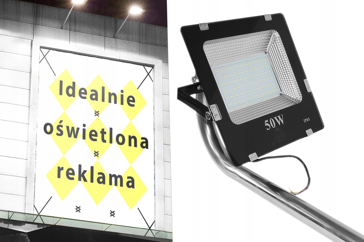 

Halogen Led 50W Lampa Uchwyt Montażowy Reklamy 60c