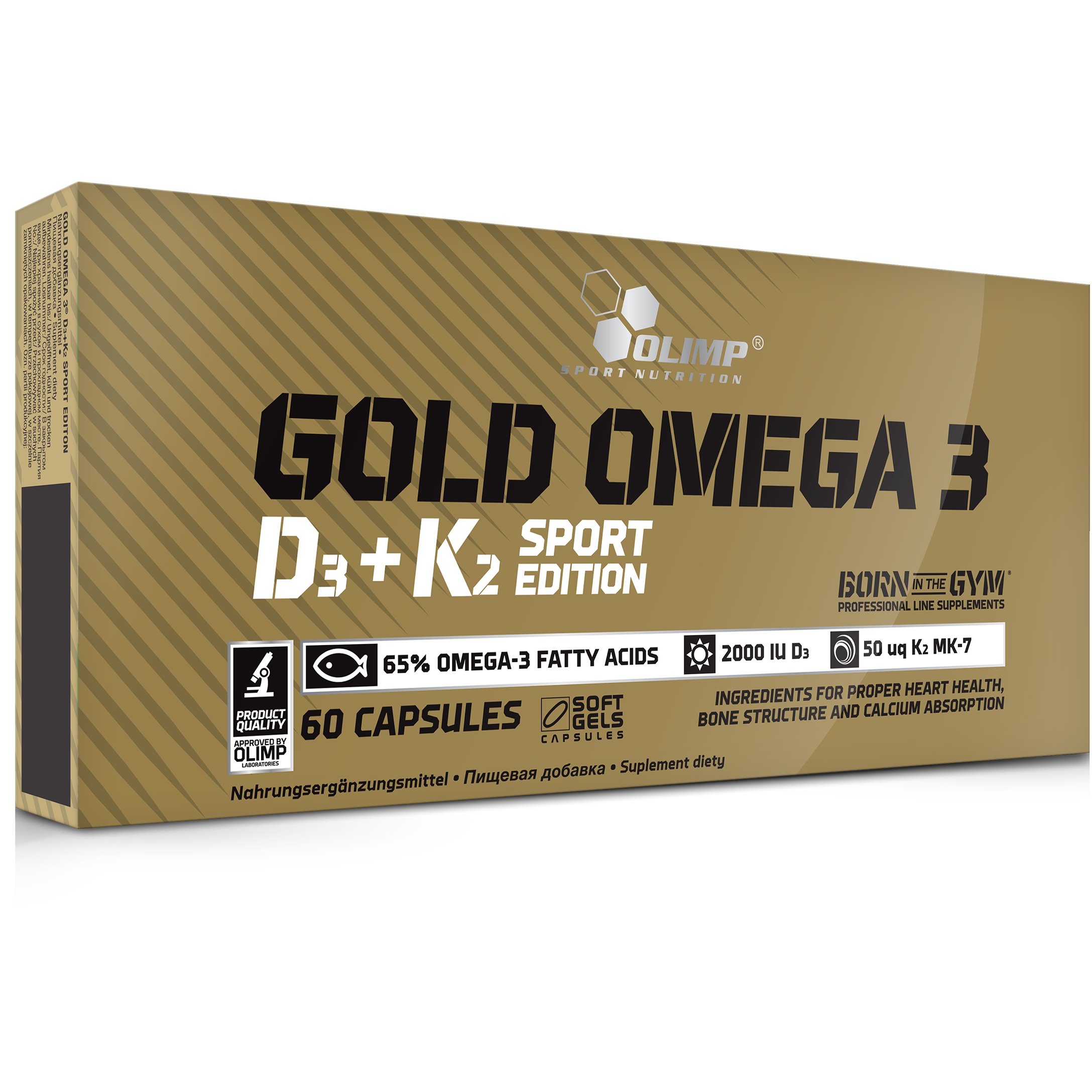 OLIMP GOLD OMEGA 3 D3+K2 SPORT WITAMINA D3 EPA DHA NA ZDROWIE KOŚCIE 60CAPS