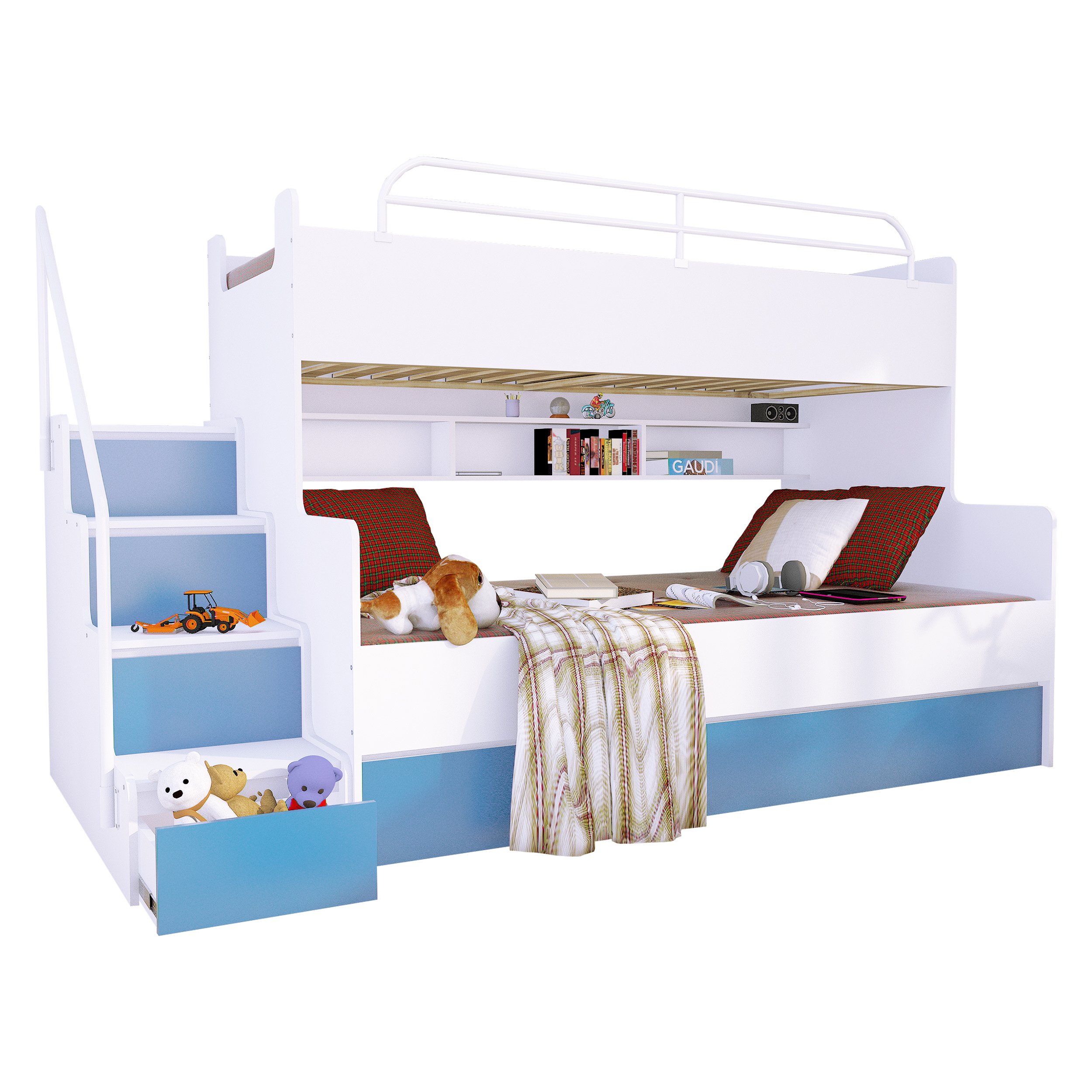 Łóżko piętrowe MAGNUM BETA 3 - białe - MEGAMOCNE Marka MR