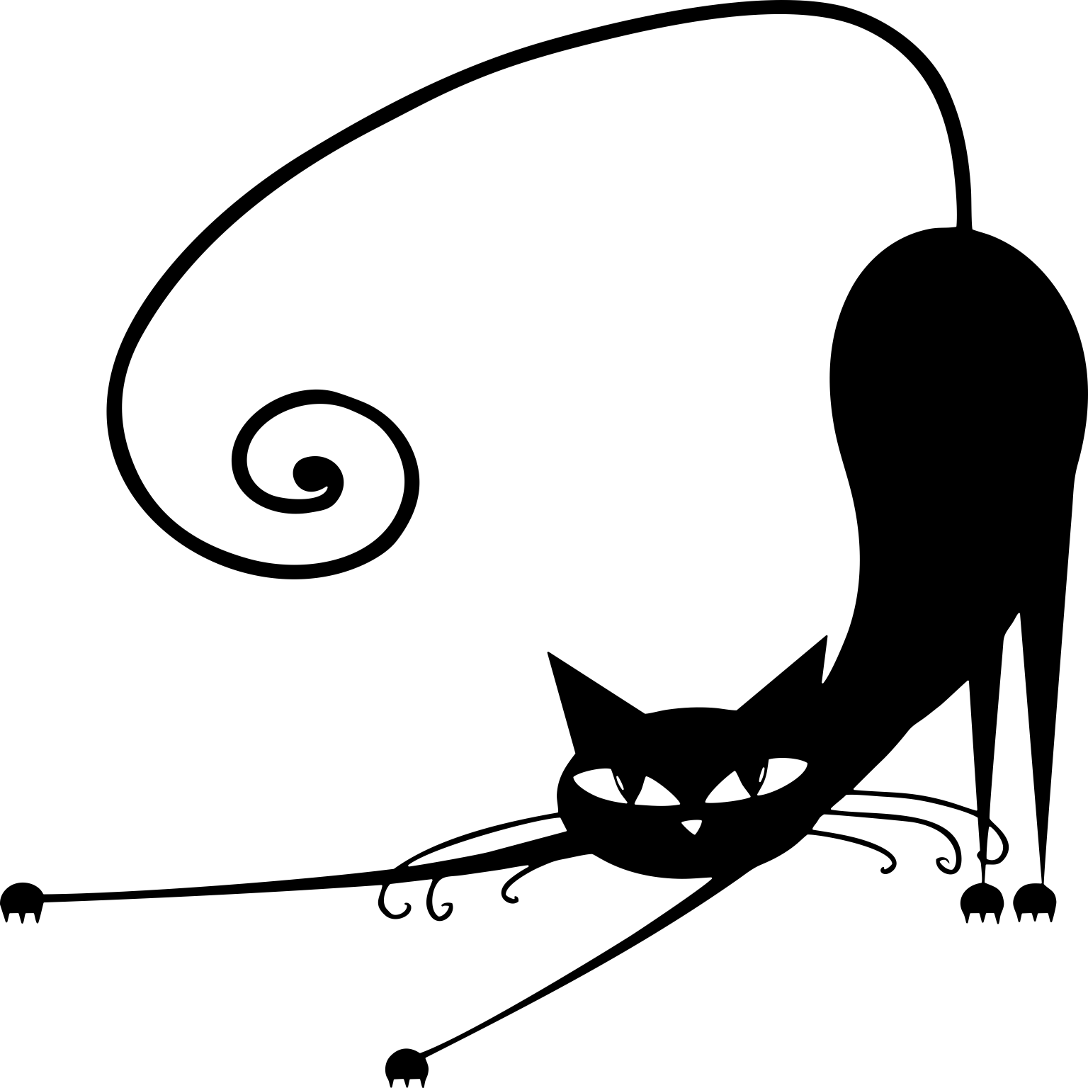 Как нарисовать черного котика