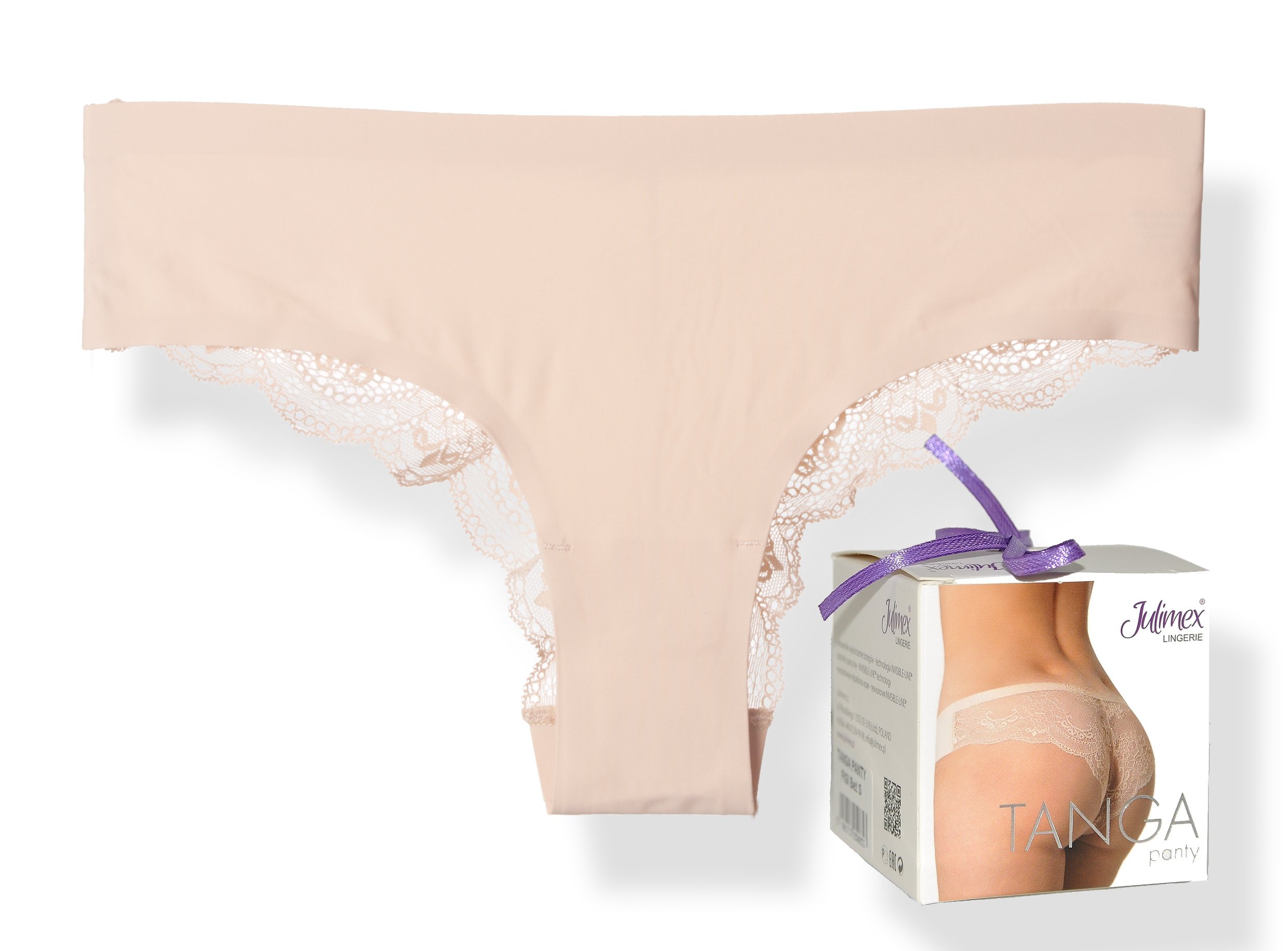 

Julimex Tanga koronka bezszwowe beż rozmiar S