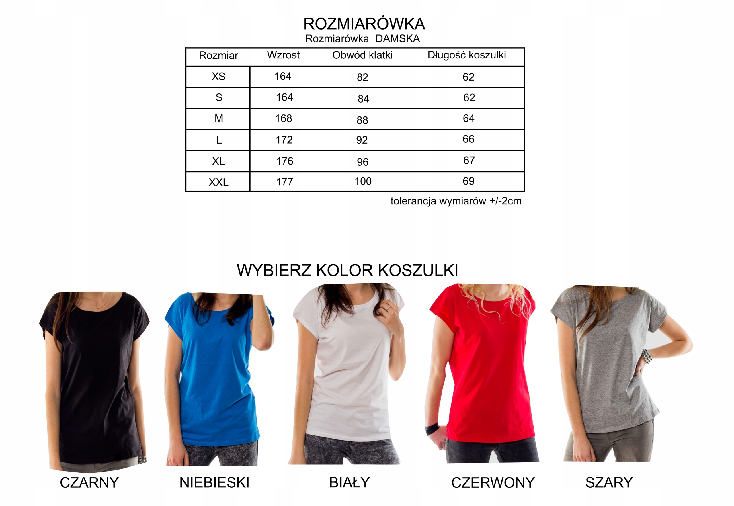Koszulka T-SHIRT damska OVERSIZE różne kolory XL Rozmiar 42