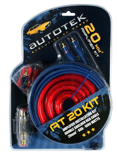 Autotek AT20KIT zestaw kabli do wzmacniacza 20mm2 Długość kabla 5 m