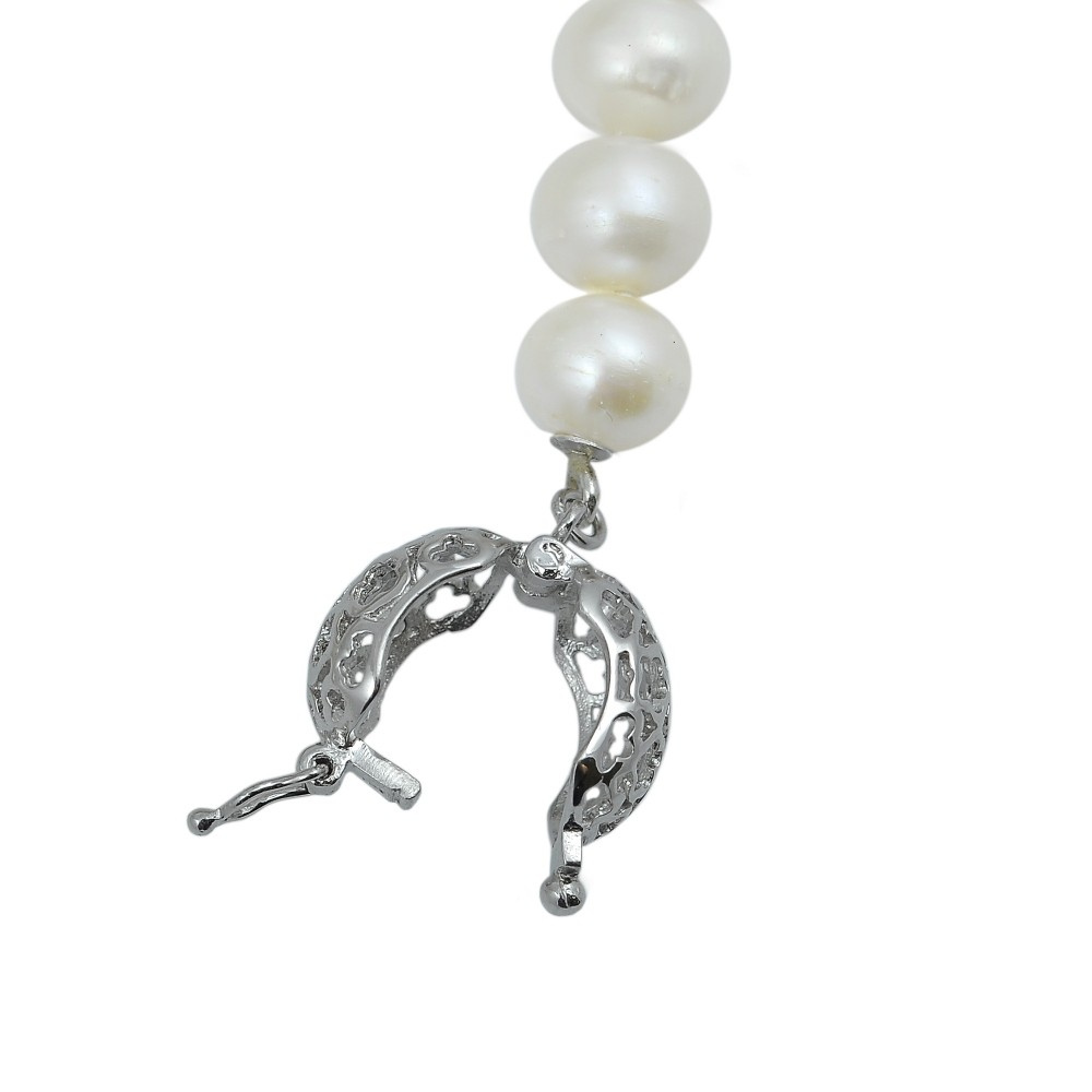 ARTYSTYCZNY SREBRNY NASZYJNIK Z PEREŁ Z WISIORKIEM Marka Apearl