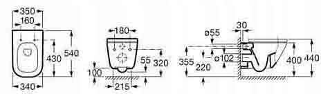 ROCA GAP MISKA WISZĄCA + DESKA ROCA WO WYPINANA Marka Roca
