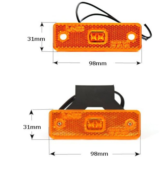 LED Lampa Obrysowa Boczna Dioda WAŚ 2w1 Żółta 217 Strona zabudowy Lewe boczne Prawe boczne