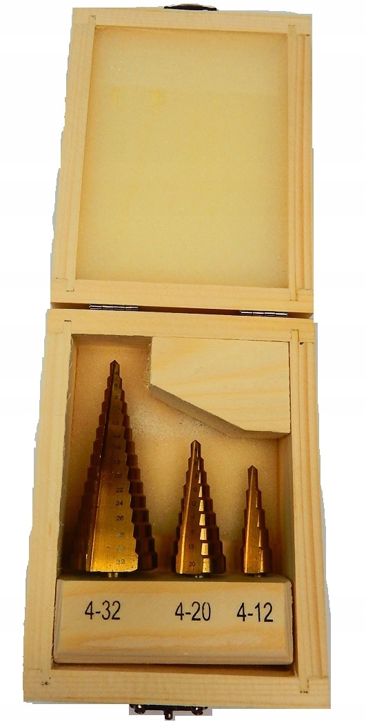 WIERTŁO WIERTŁA STOŻKOWE STOPNIOWE HSS TYTAN 3 SZT Kod producenta FT3432