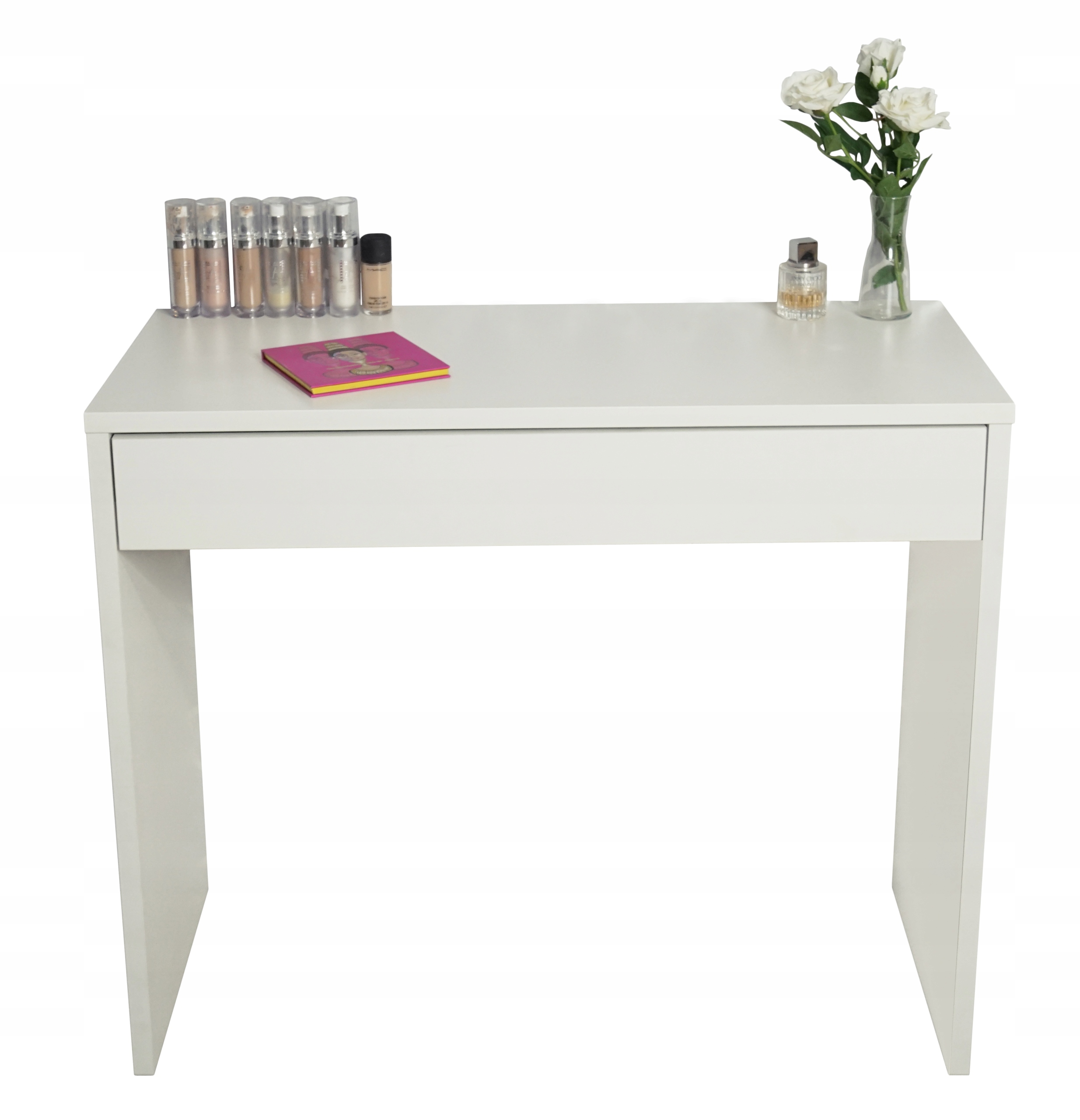 Biely Toaletný Stolík S Priestrannou Zásuvkou Na Líčenie 90 CM