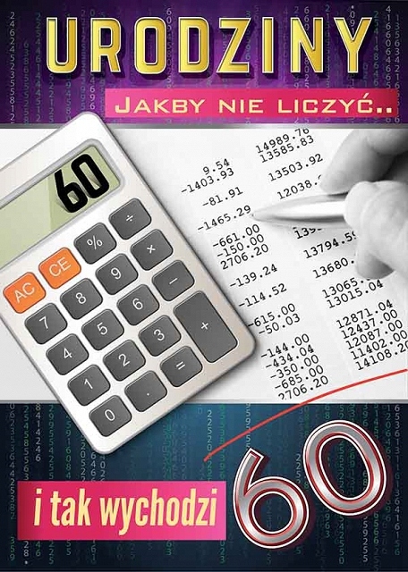 

Karnet na 60 Urodziny kartka Koperta C5