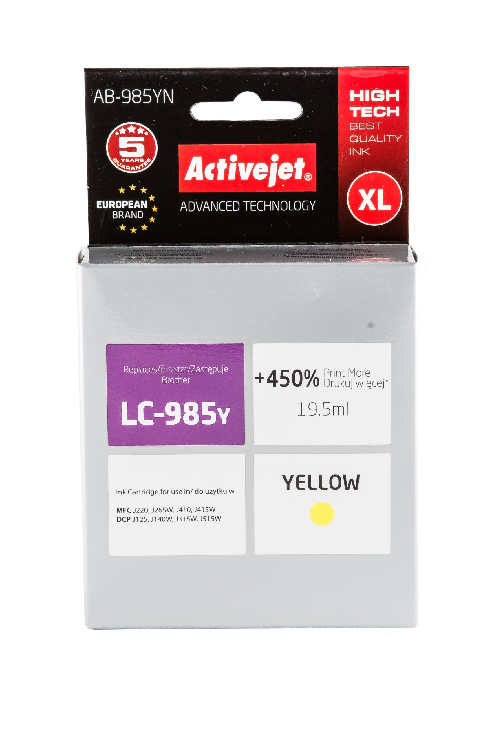 

Activejet LC985 Żółty AB-985 DCP-J315 J140W J125