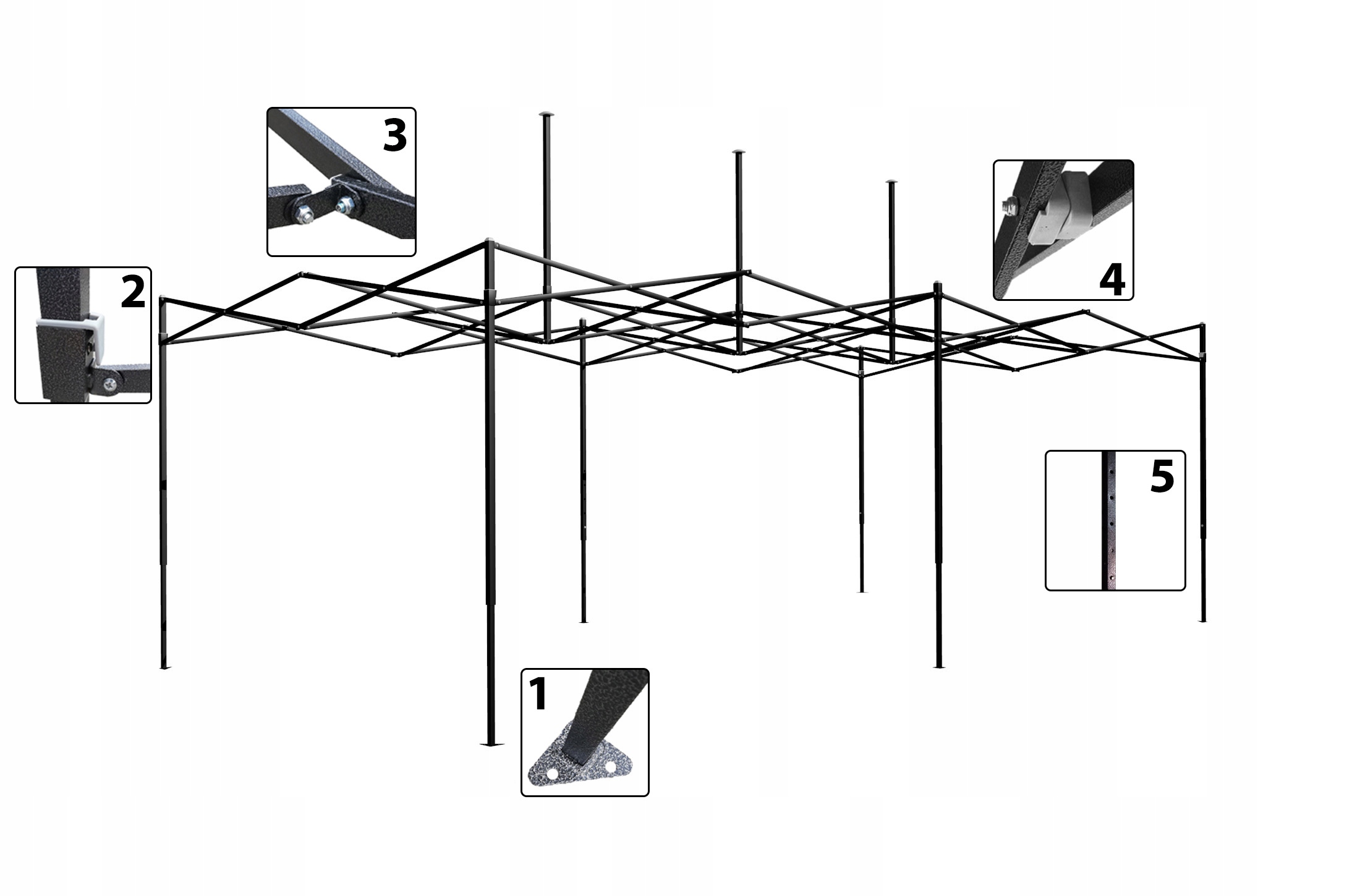 Namiot ekspresowy handlowy 3x6 LEPSZA KONSTRUKCJA Szerokość 6 m