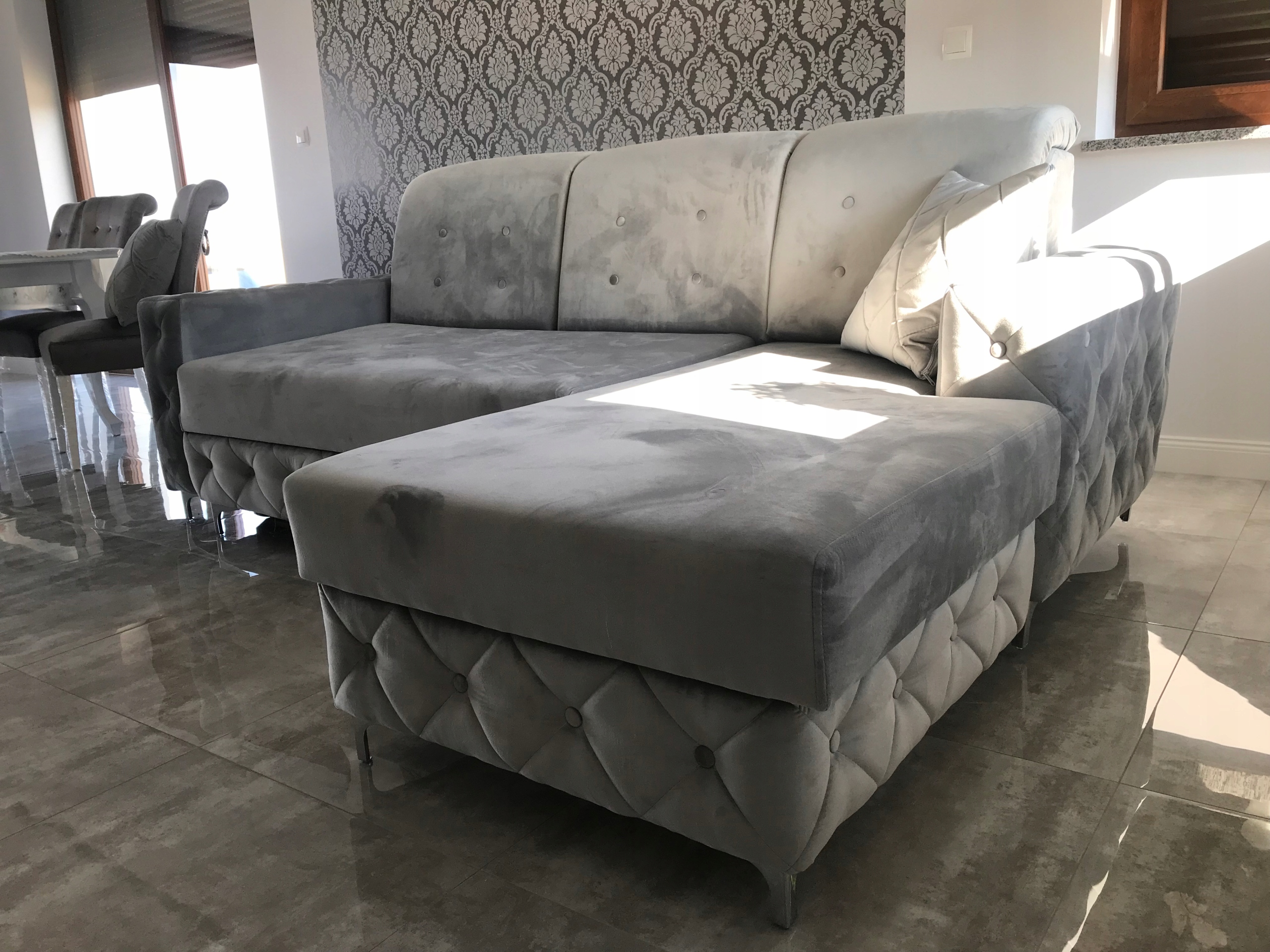 Narożnik GLAMOUR, Chesterfield!KRYSZTAŁKI! LUXURY Kolekcja Glamour