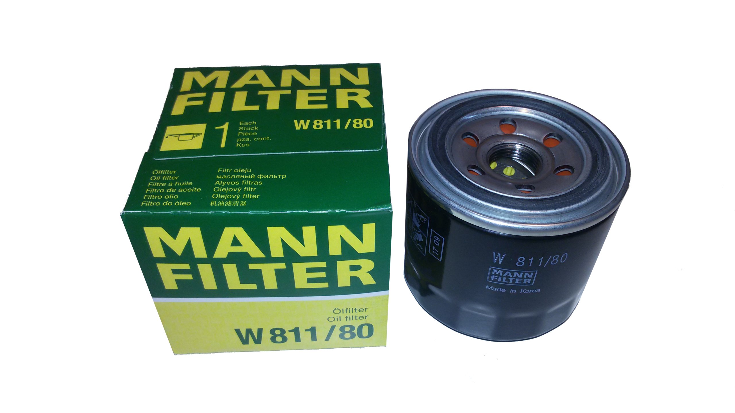 Фильтр масляный Mann w811/80 Хендай Солярис