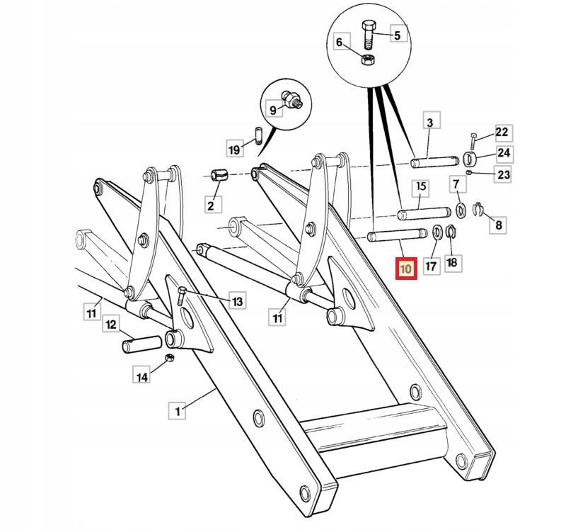 ШТИФТ JCB 3CX 4CX ПЕРЕДНЕГО РЫЧАГА 811/90592