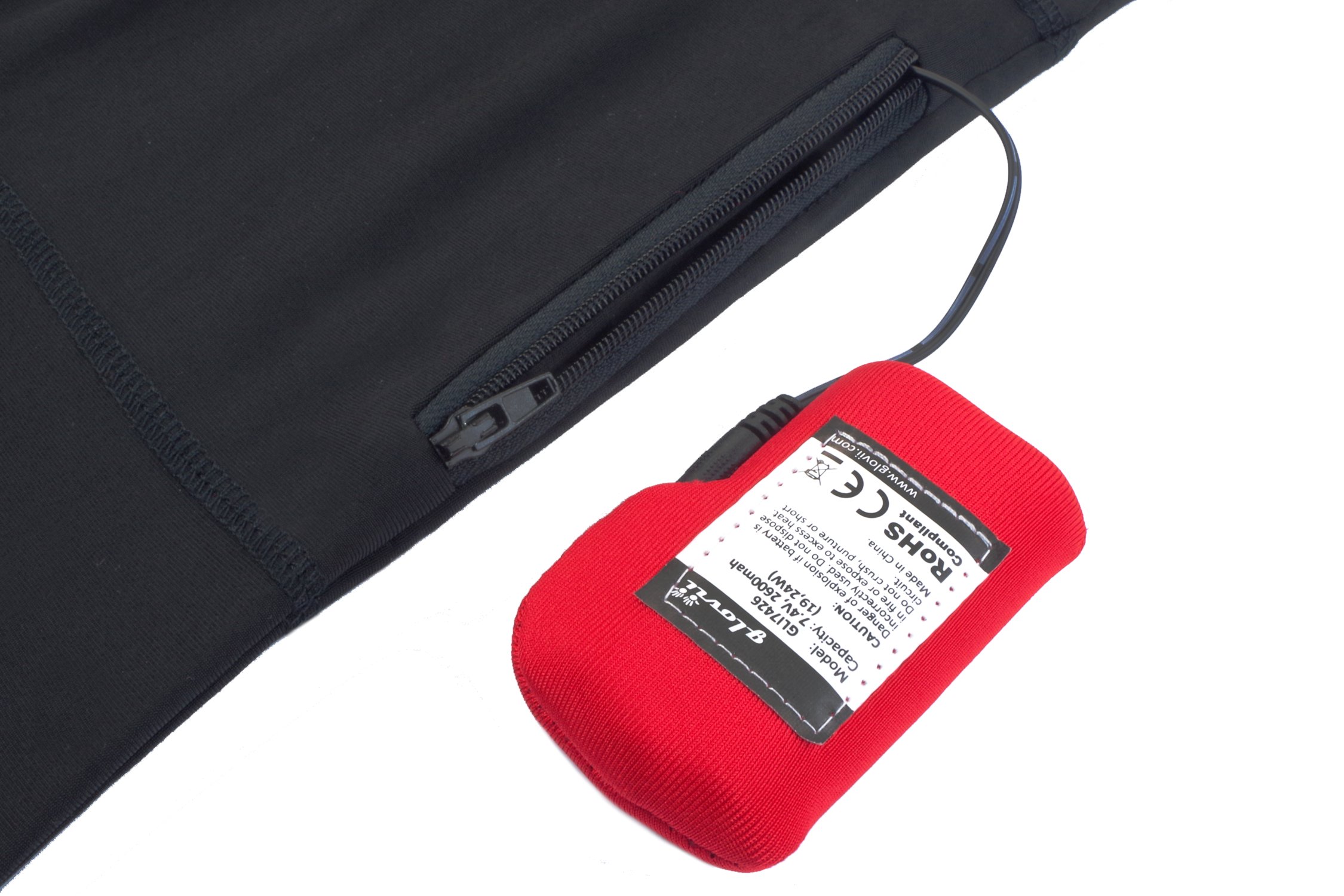 Ogrzewana termoaktywna bluza czarna GLOVII - S Marka Glovii