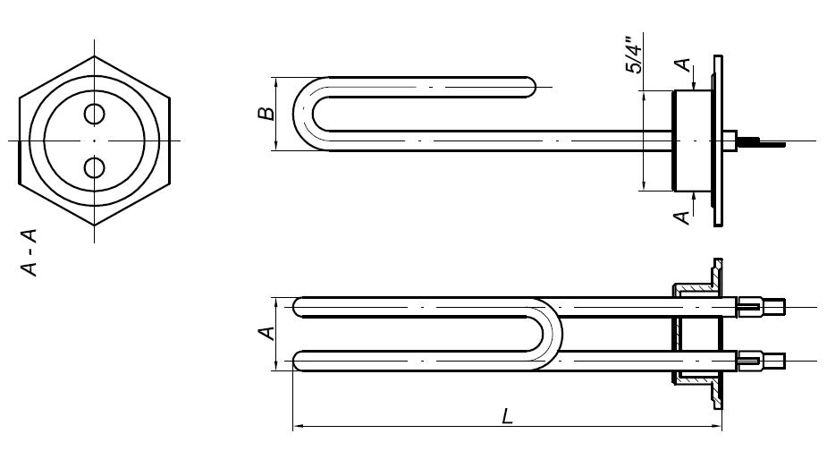 Grzałka do bojlera Eliko GRB 2000W typ UU 5/4'' polska W021 EAN (GTIN) 5907376000212