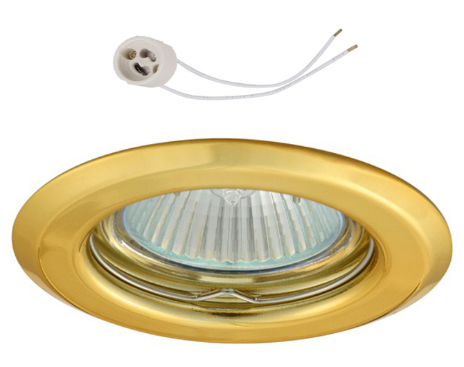 

Oprawa halogenowa do Led GU10 na 230V CT14 złota