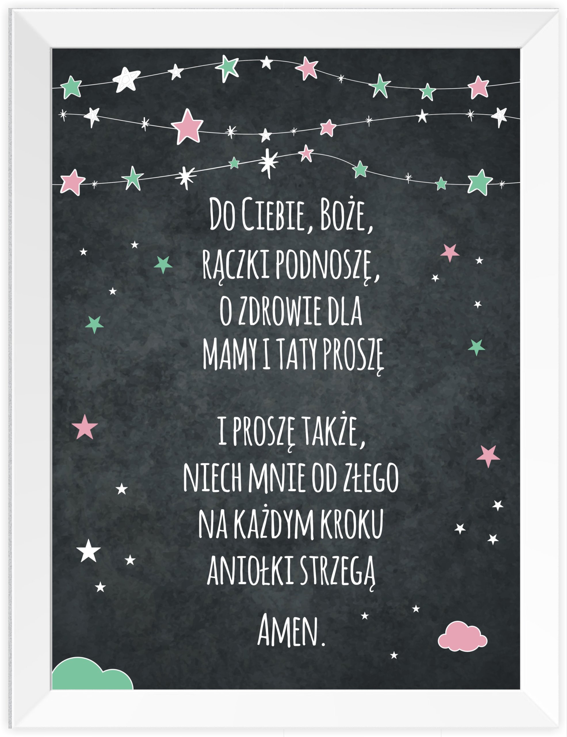 

A4 Plakat z modlitwą A4 Aniele Boży na chrzest