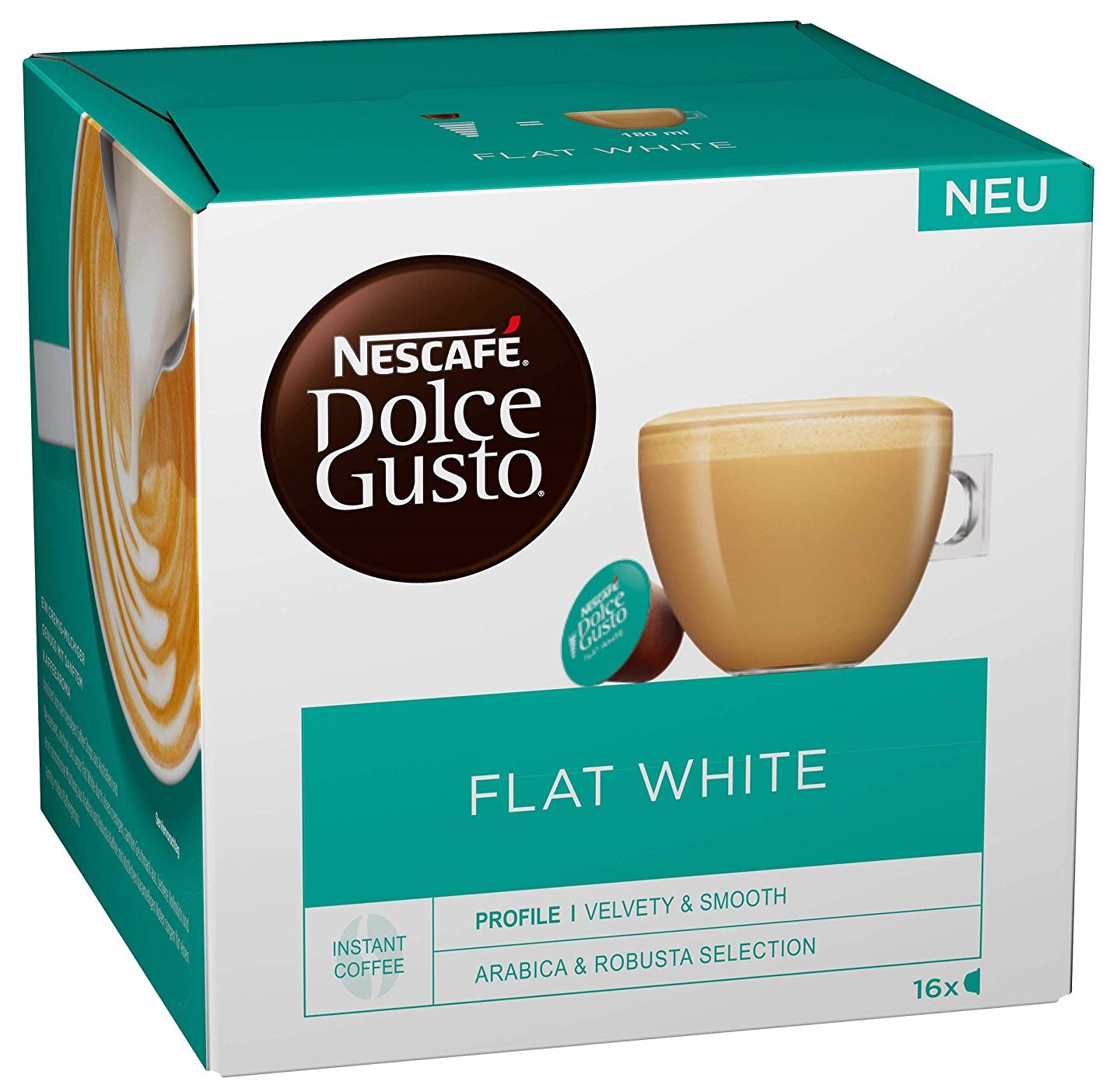 Nescafe Dolce Gusto молочный кофе плоский белый 16x бренд Nescafe Dolce Gusto