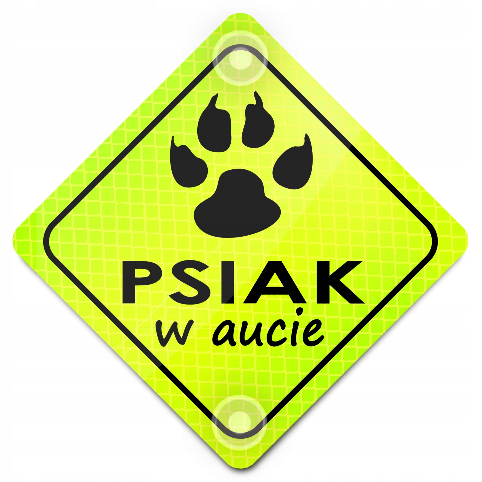 

Pies Psiak W Aucie Odblask Neon Na Auto Przyssawki