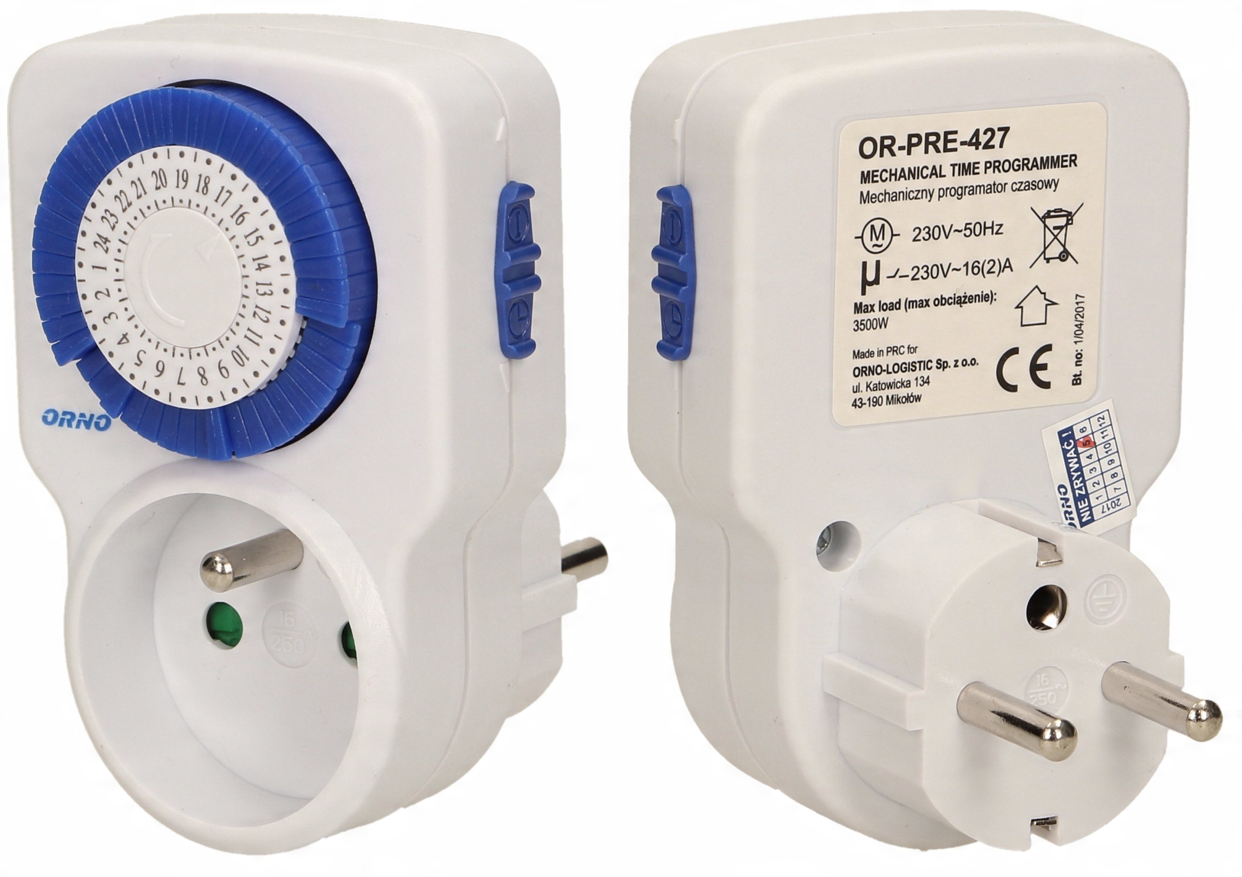 

Mechaniczny Programator Czasowy Mini OR-PRE-427