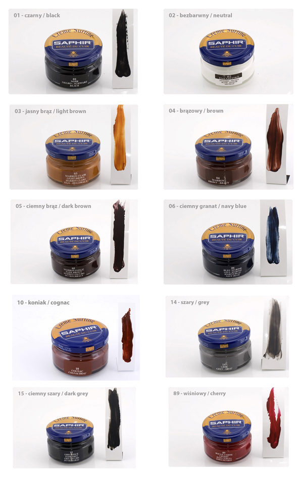 SAPHIR KREM PASTA KOLORYZUJĄCA DO SKÓRY + MAZAK Forma spray