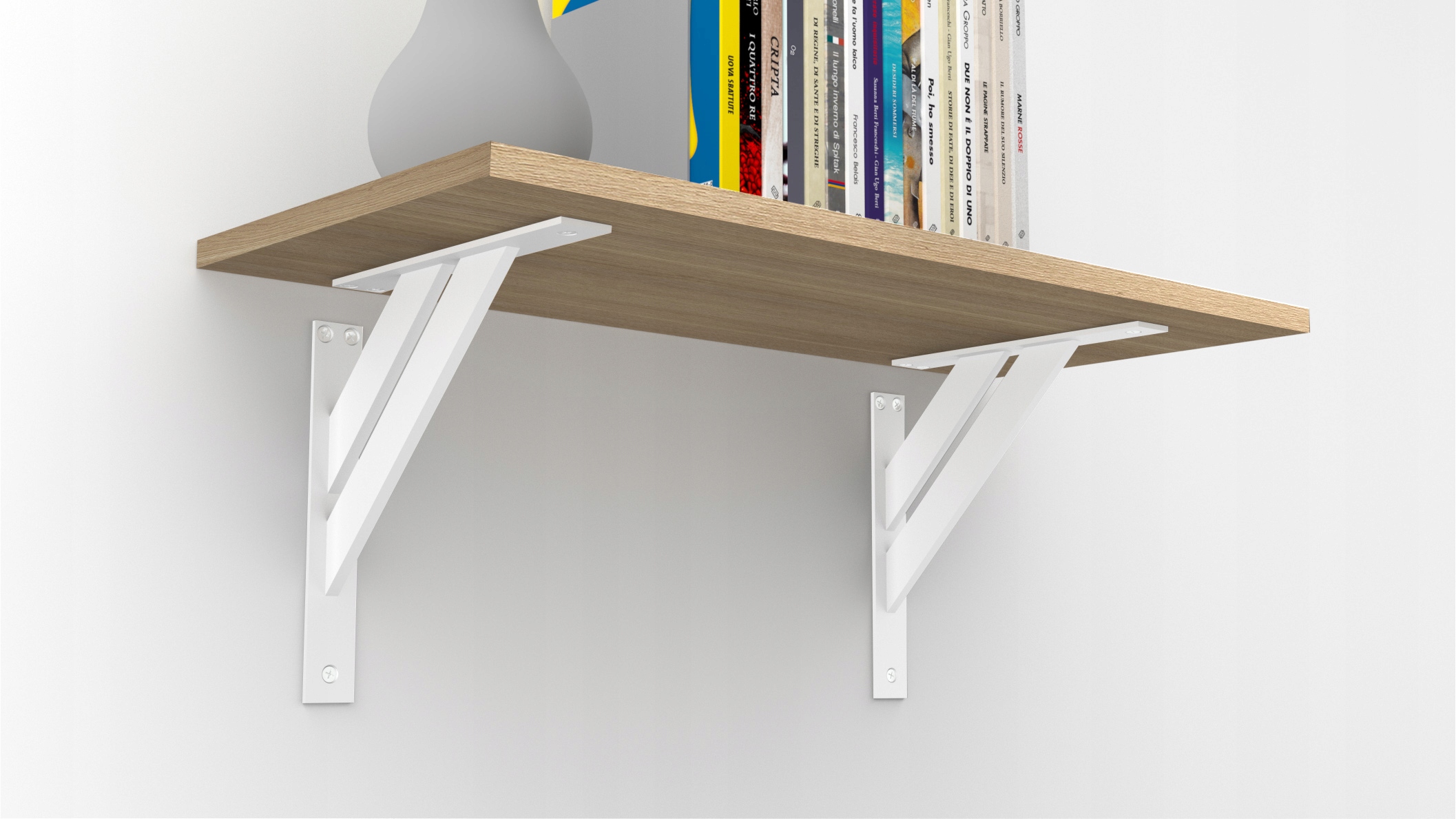 2 Ks Podpěrka Konzole Na Polici 240 Bílá Pod Polici